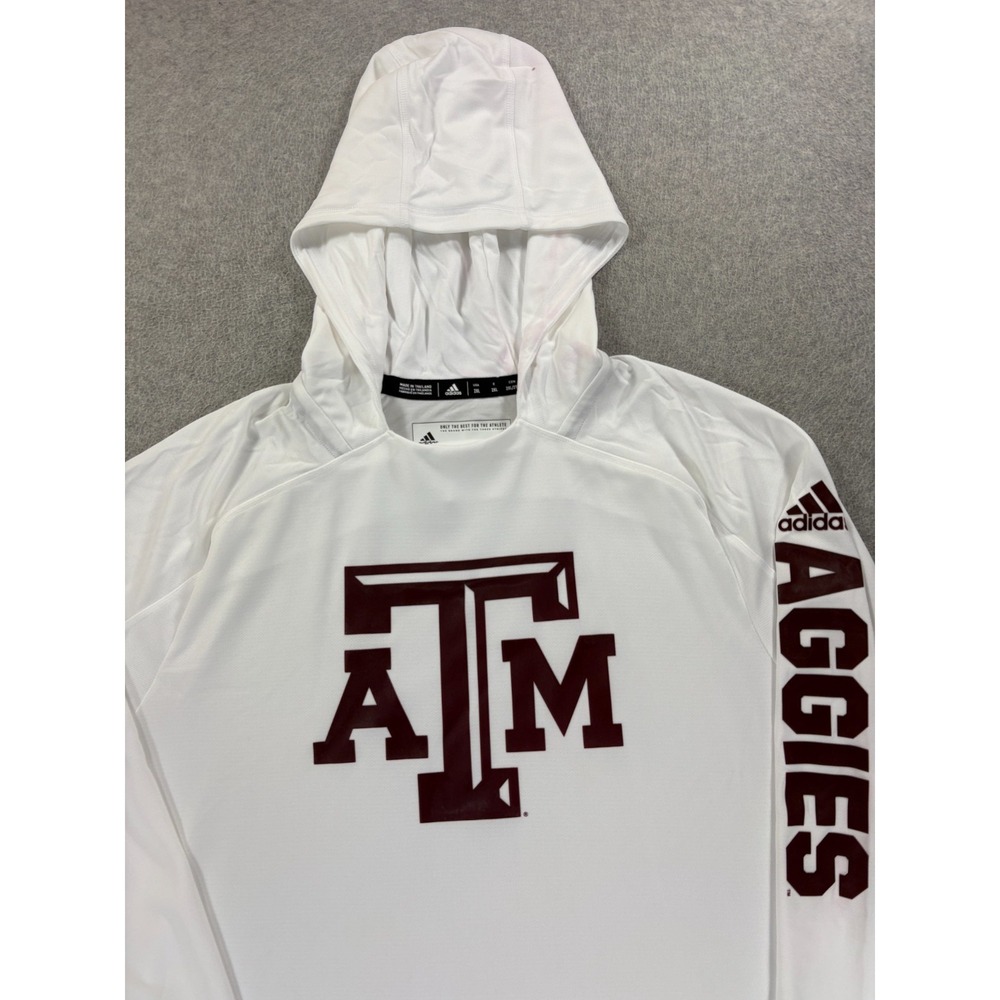 NWT Texas A&M Aggies ClimaLite Performance Hoodie Pullover (Men's 2XL) White - Picture 2 of 13